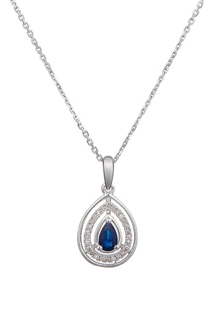 Pendentif Océane  -  Or blanc, saphir et diamants naturels