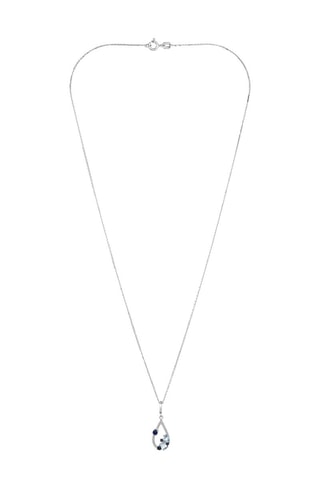 Pendentif Saphir Elixir - Or blanc, diamants naturels, topazes et saphirs