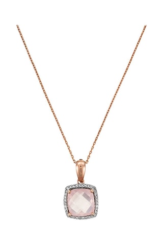 Pendentif Quartissime - Or rose, diamants naturels et quartz rose