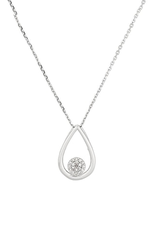 Pendentif Poire deluxe   Or blanc et diamants naturels