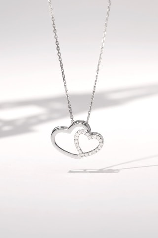 Pendentif Two Ever Or blanc et diamants naturels