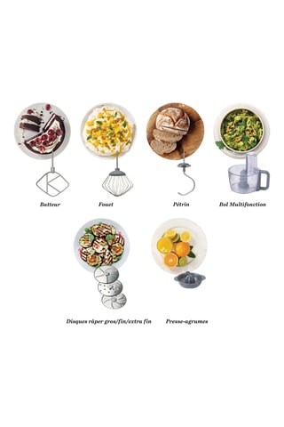 Robot pâtissier en acier inoxydable - 1,4 l - 1000 W