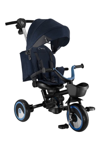 Tricycle évolutif Ivi - Bleu marine - De 9 mois à 4 ans - Jusqu'à 25 kg - Noir et bleu