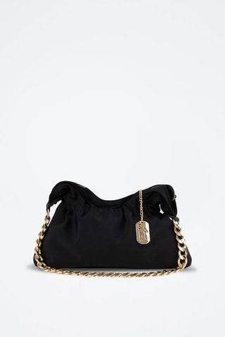 Sac porté épaule en cuir Roberta - Doré et noir