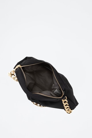 Sac porté épaule en cuir Roberta - Doré et noir