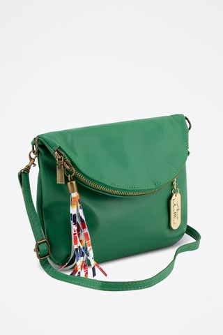 Sac bandoulière en cuir Alice - Vert et multicolore