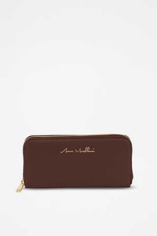 Portefeuille en cuir Palina - Marron foncé