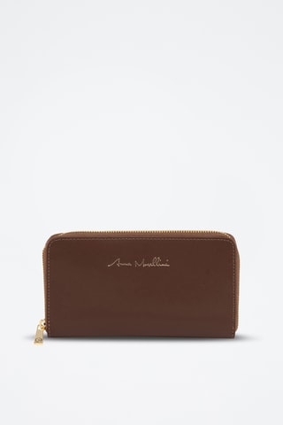 Portefeuille en cuir Nanica - Marron foncé