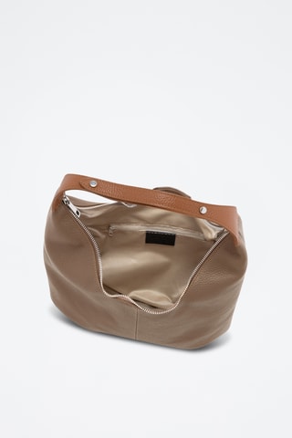 Sac porté épaule en cuir Ofelia - Taupe