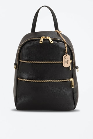 Sac à dos en cuir Zeolla - Noir