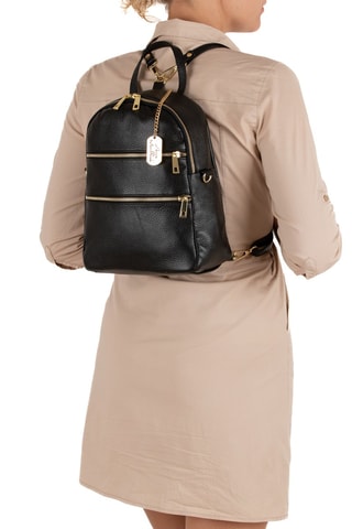Sac à dos en cuir Zeolla - Noir
