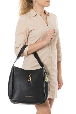 Sac porté épaule en cuir Spring Summer 2026 - Noir
