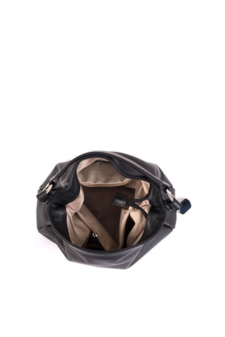 Sac porté épaule en cuir Noemi 1  - Argenté et noir