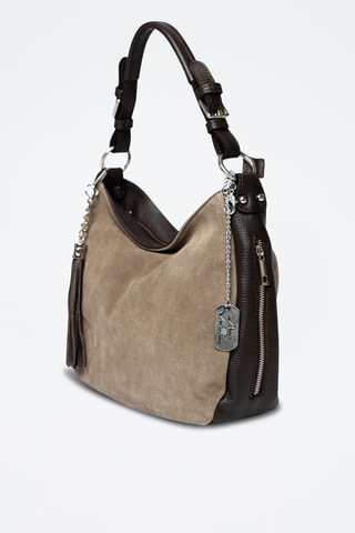 Sac porté épaule en nubuck Forena - Taupe