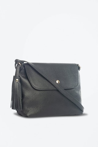 Sac bandoulière en cuir Bagni - Noir