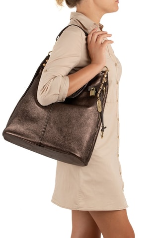 Sac porté épaule en cuir Greta - Marron