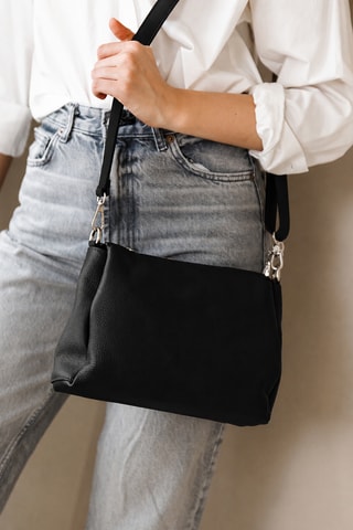 Sac bandoulière en cuir Melfi - Noir