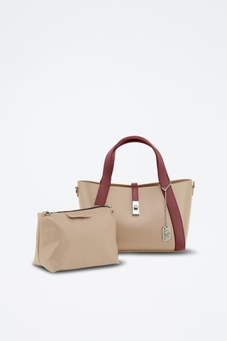 Sac à main en cuir Simelda - Taupe