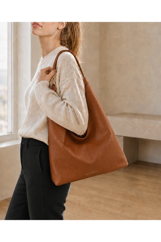 Sac porté épaule en cuir Davinia - Camel