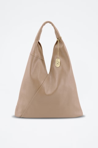 Sac porté épaule en cuir Chersilina - Marron clair