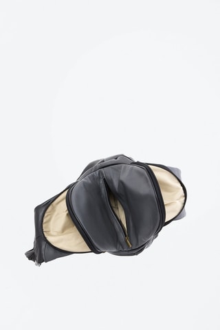 Sac à dos en cuir Novara - Gris et noir
