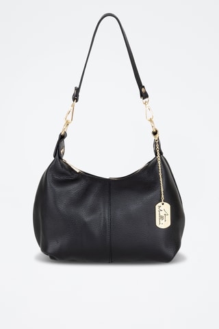 Sac porté épaule en cuir Savina - Noir