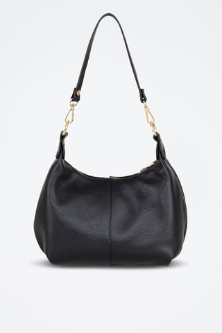 Sac porté épaule en cuir Savina - Noir