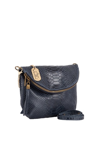 Sac bandoulière en cuir Lydia - Bleu marine