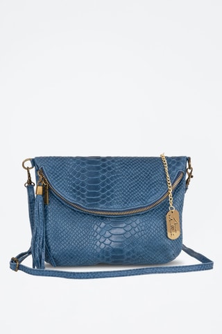 Sac bandoulière en cuir Lydia - Bleu