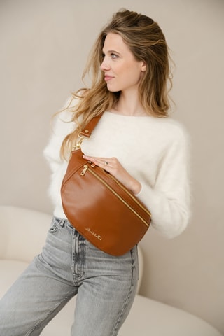Sac bandoulière en cuir Lorenza - Camel