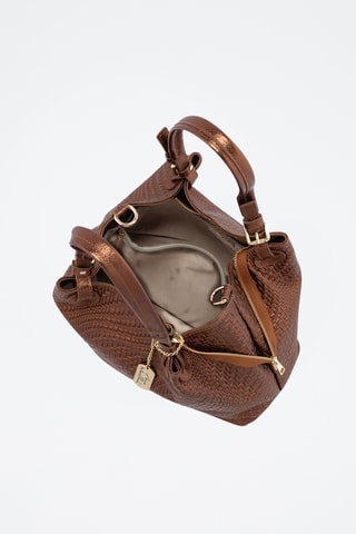 Sac porté épaule en cuir Spring Summer 2026 - Marron
