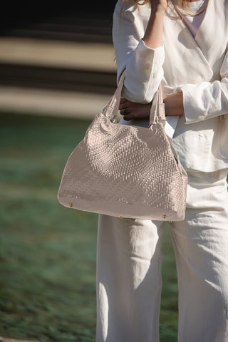 Sac porté épaule en cuir Spring Summer 2026 - Gris