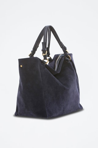 Sac porté épaule en nubuck Gimignano - Bleu foncé