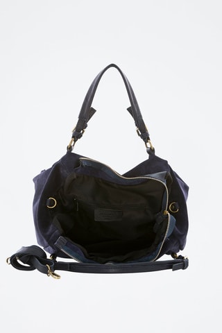 Sac porté épaule en nubuck Gimignano - Bleu foncé