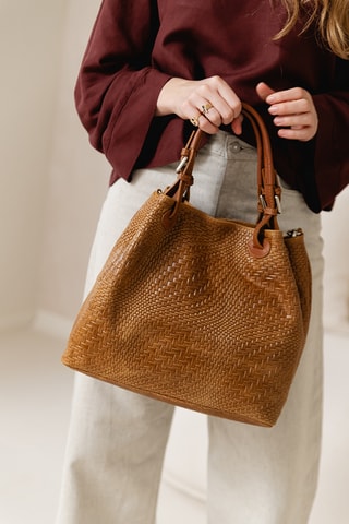 Sac à main en cuir Sarzana - Marron