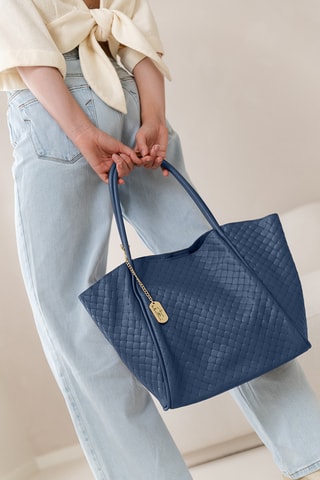 Cabas en cuir Magliana - Bleu marine