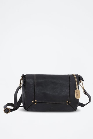 Sac bandoulière en cuir Leandra - Noir