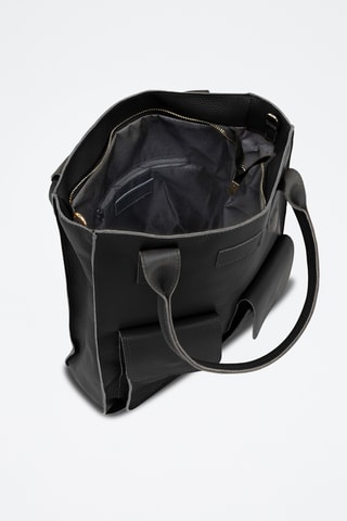 Sac porté épaule en cuir Pimelia - Noir