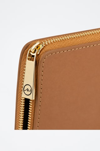 Portefeuille en cuir Demetria - Camel