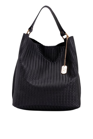 Sac porté épaule en cuir Sebastiana - Doré et noir