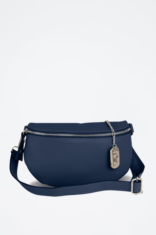 Sac banane en cuir Berenice - Bleu marine