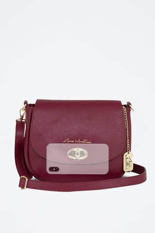 Sac bandoulière en cuir Iseppa - Bordeaux