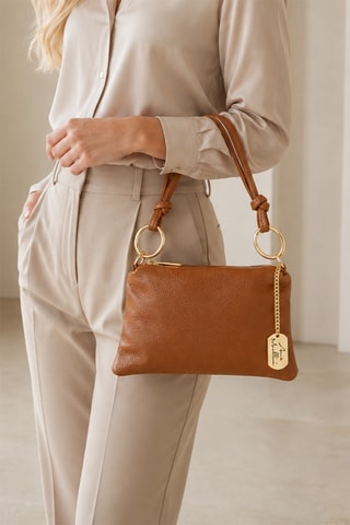 Sac porté épaule en cuir - Camel