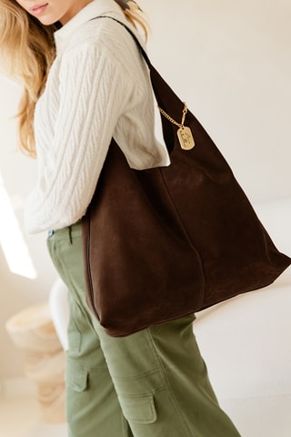 Sac porté épaule en nubuck Darizita - Marron
