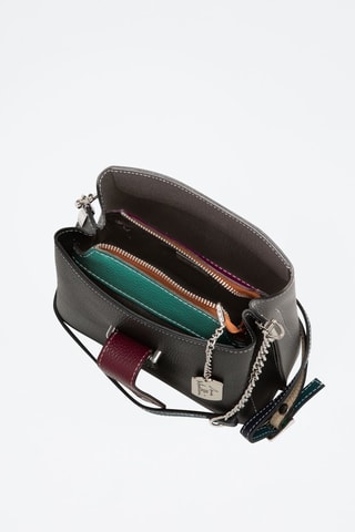 Sac bandoulière en cuir Ciosa - Gris et noir
