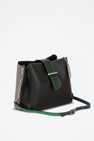Sac bandoulière en cuir Ciosa - Gris et noir