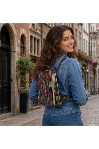 Sac à dos en cuir Antonella - Noir
