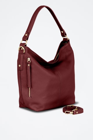 Sac porté épaule en cuir Carrara - Rouge