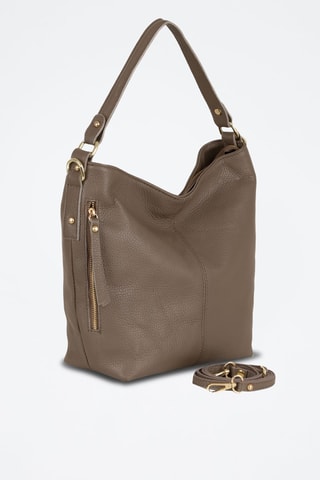 Sac porté épaule en cuir Carrara - Taupe