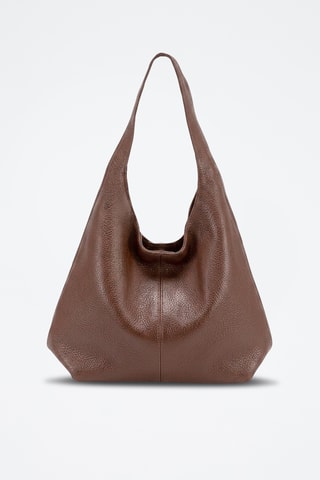 Sac porté épaule et porte-monnaie en cuir Terracina - Marron foncé